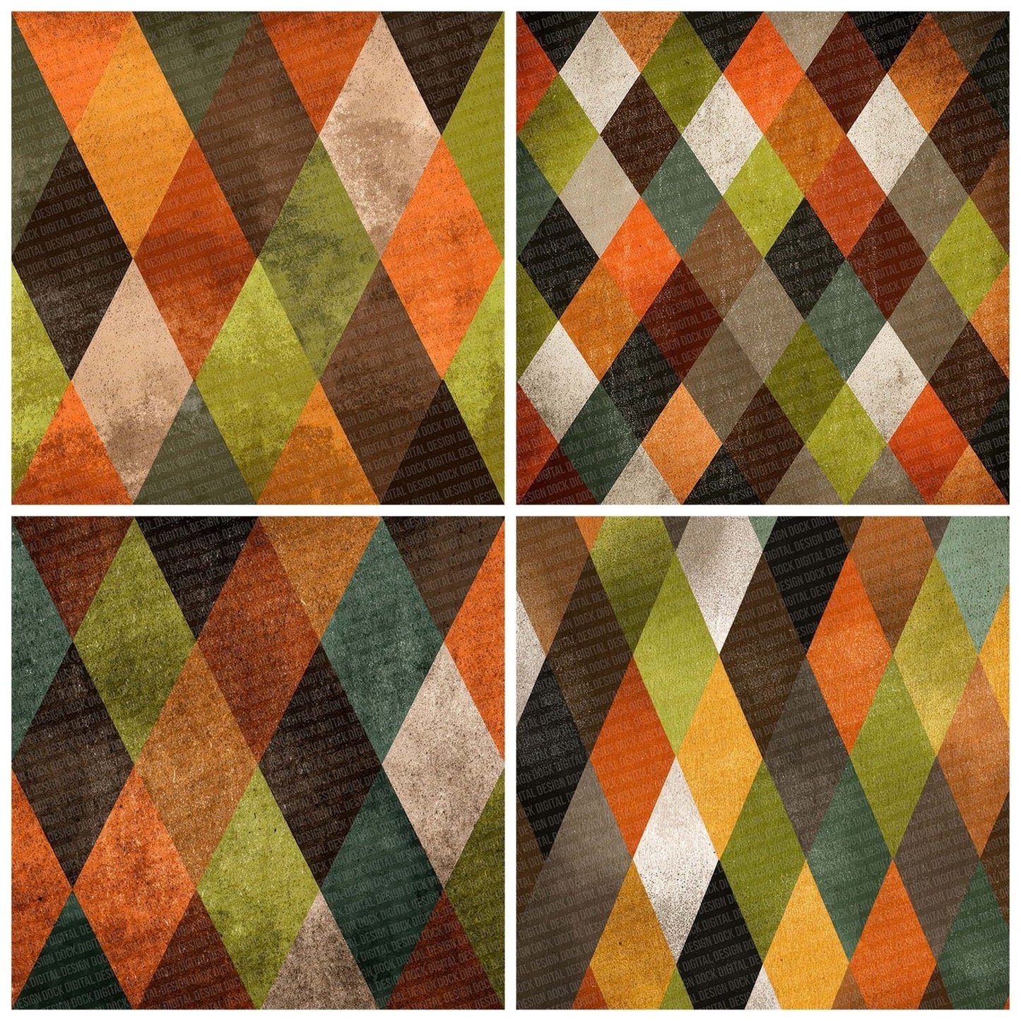 Retro Diamond Texture Digital Paper Pack (DDD003206)