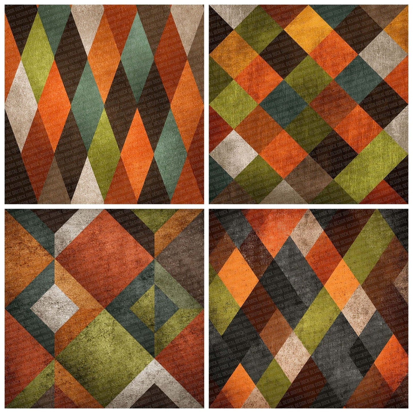 Retro Diamond Texture Digital Paper Pack (DDD003206)