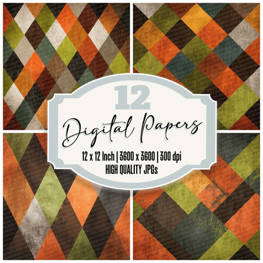 Retro Diamond Texture Digital Paper Pack (DDD003206)