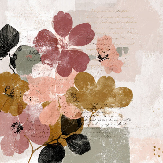 Retro Floral Layers Digital Paper Pack (DDD003208)