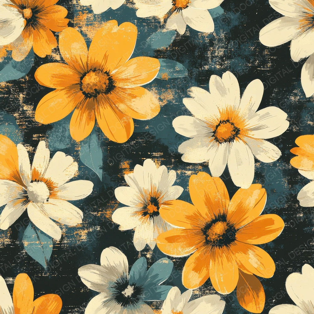 Retro Funk Florals Digital Paper Pack (DDD003209)