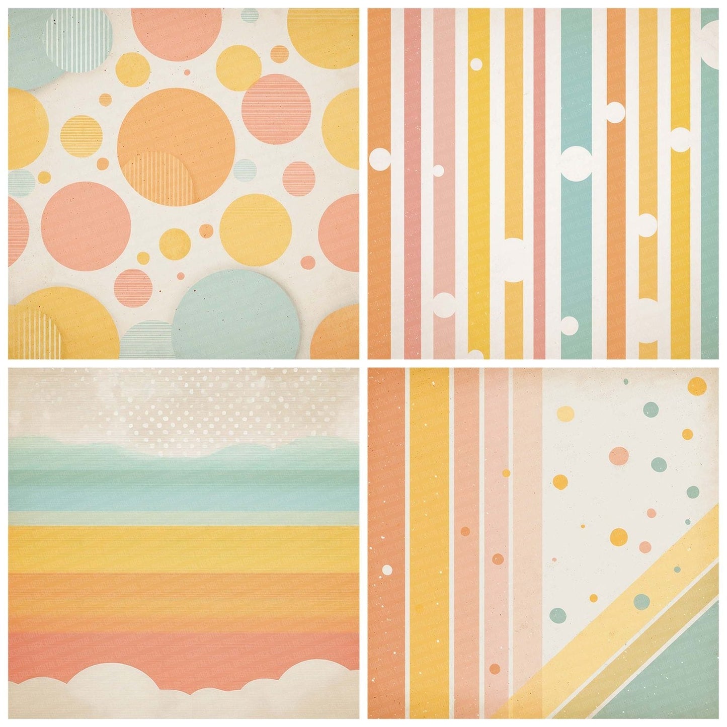 Retro Geometric Pastel Digital Paper Pack (DDD003210)