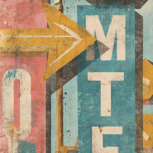 Retro Motel Sign Digital Paper Pack (DDD008653)