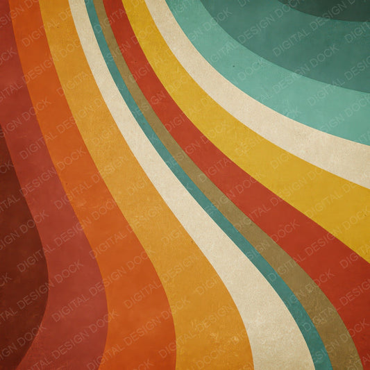 Retro Rainbow Stripes Digital Paper Pack (DDD008622)