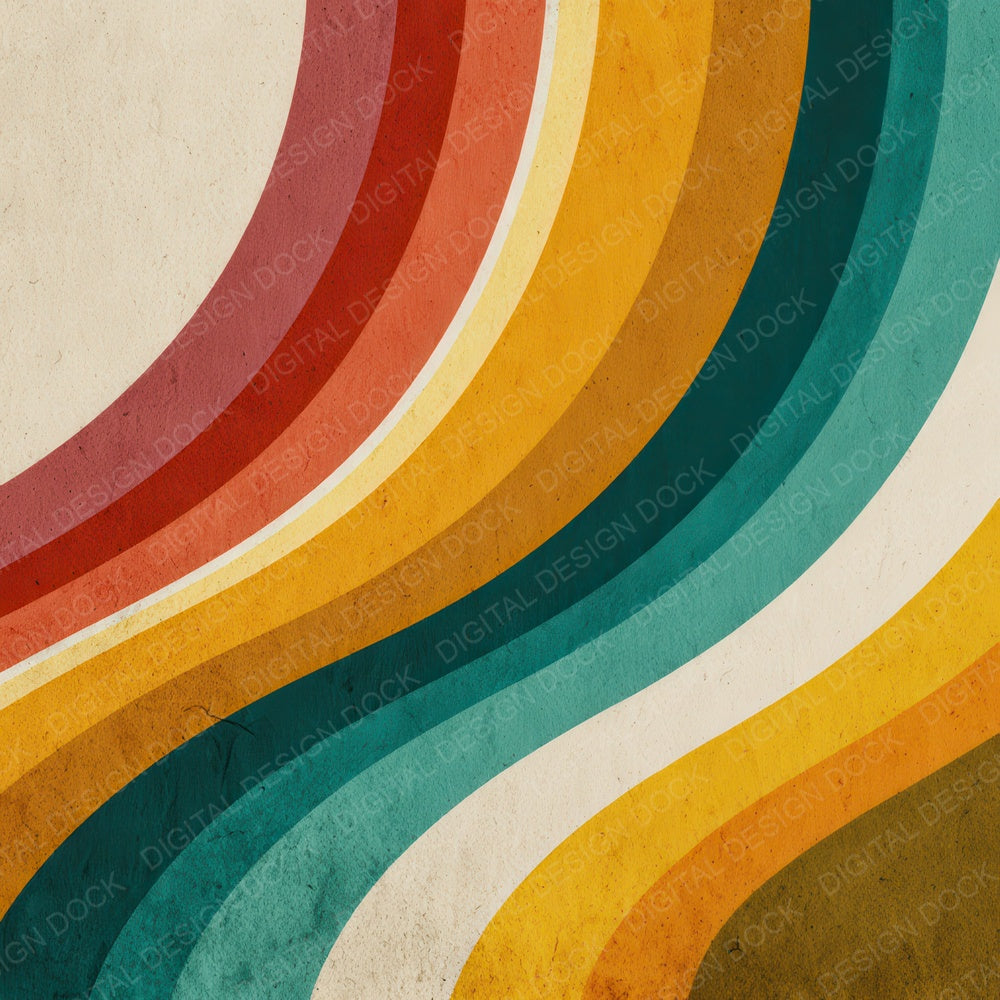 Retro Rainbow Stripes Digital Paper Pack (DDD008622)
