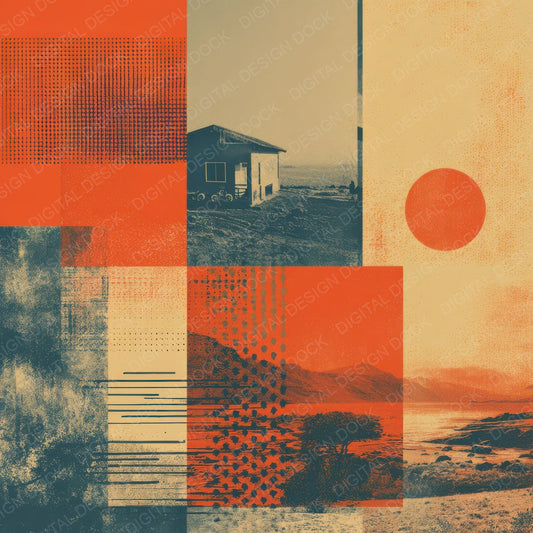Retro Red Overlay Digital Paper Pack (DDD003218)