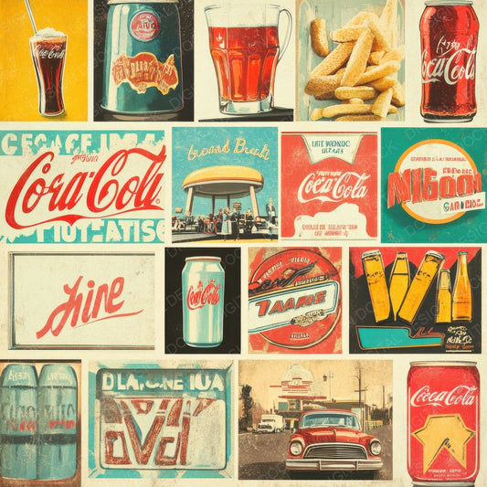 Retro Vintage Ads Digital Paper Pack (DDD003224)