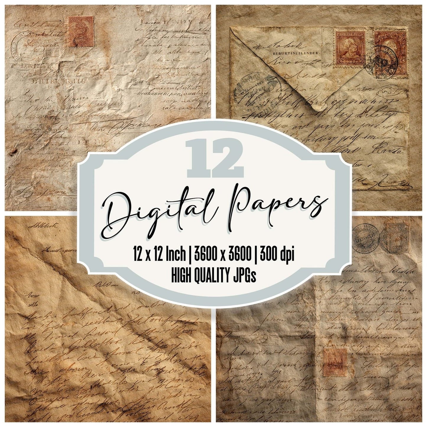 Return Fold Script Digital Paper Pack (DDD003225)