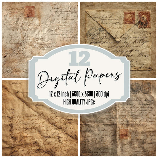 Return Fold Script Digital Paper Pack (DDD003225)