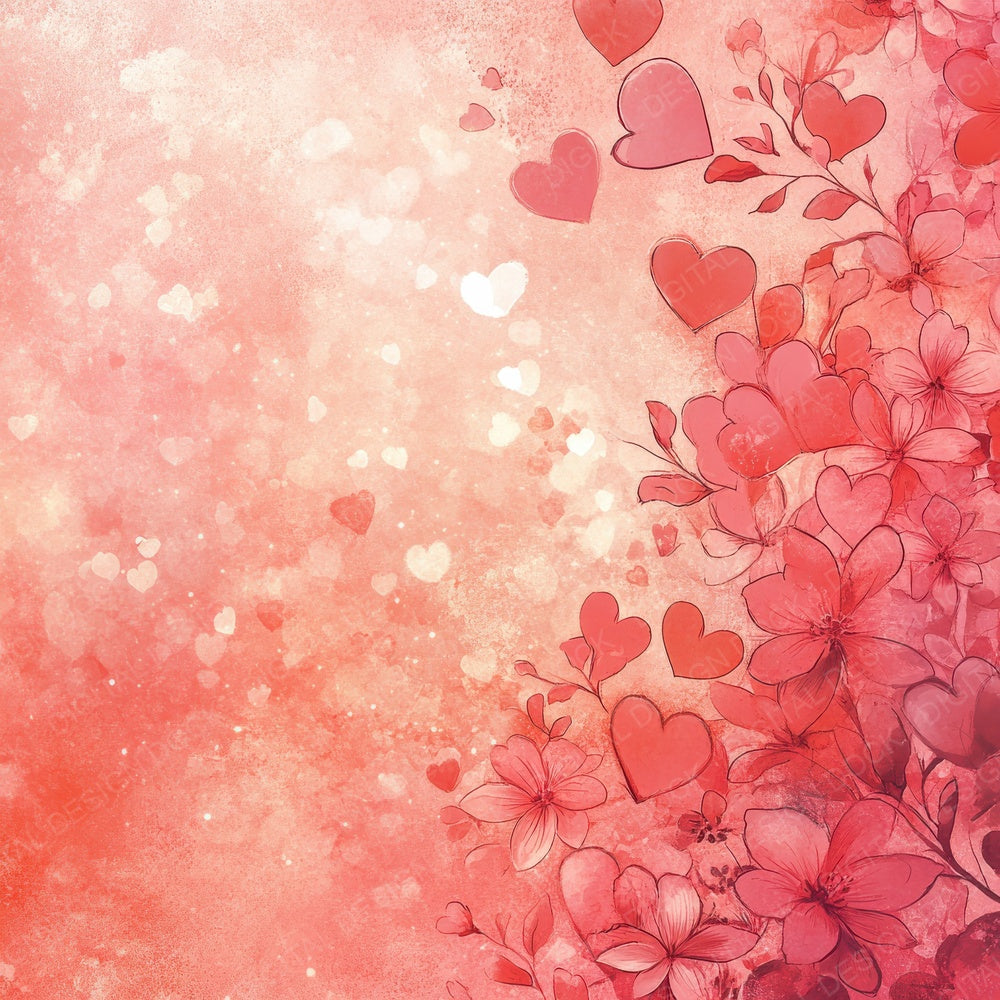 Ribbon Heart Glow Digital Paper Pack (DDD003228)