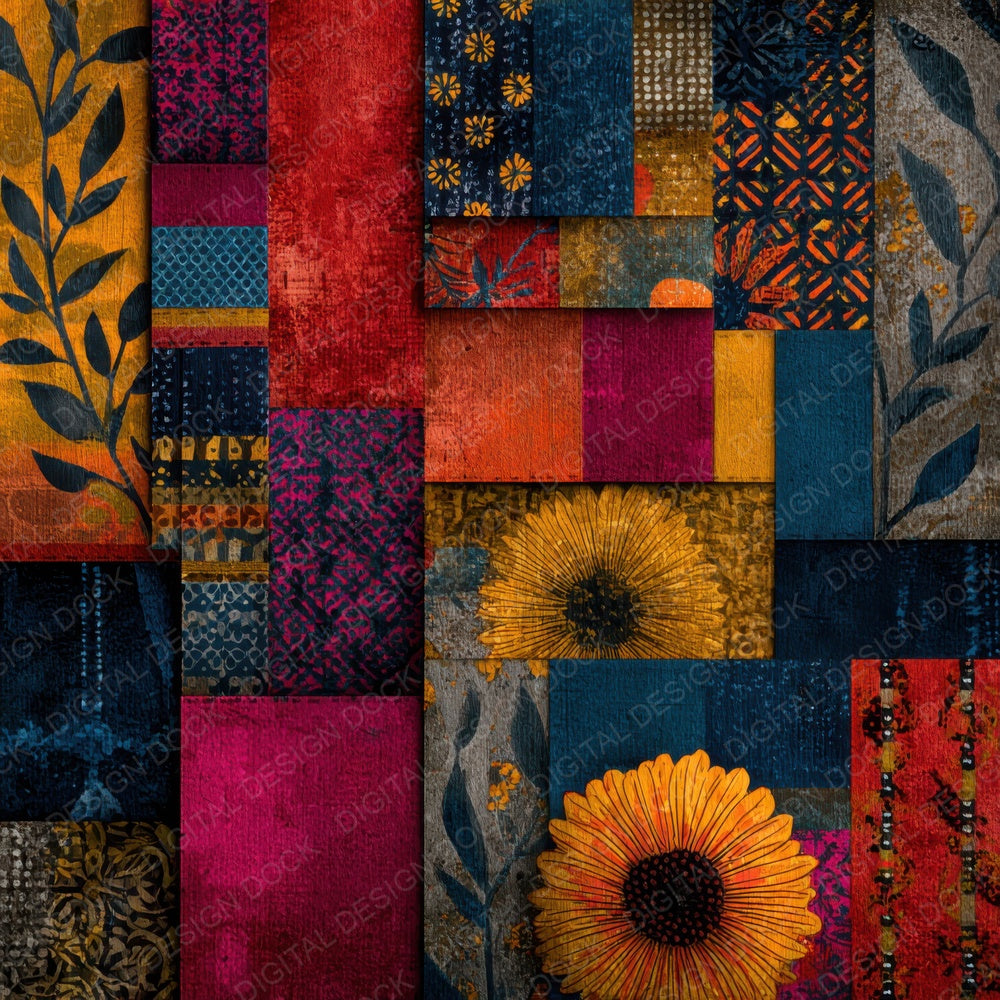 Ringgold Quilt Patch Story Texture Digital Paper Pack (DDD003235)