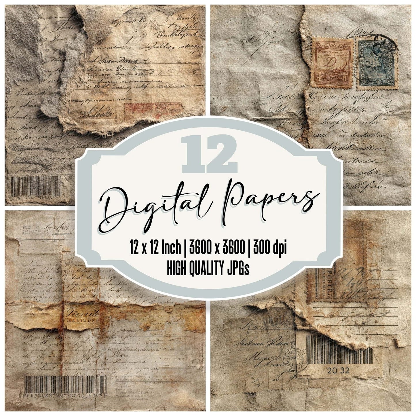 Ripped Note Layer Digital Paper Pack (DDD003239)