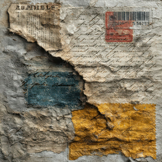 Ripped Note Layer Digital Paper Pack (DDD003239)