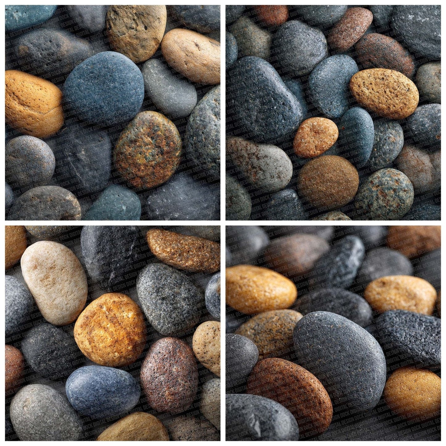 River Pebble Texture Digital Paper Pack (DDD003243)