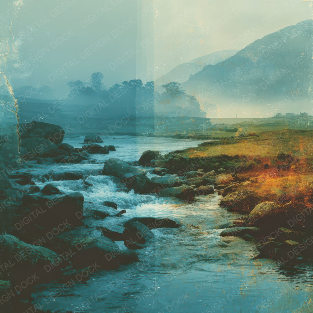 River Scenic Layers Digital Paper Pack (DDD007943)