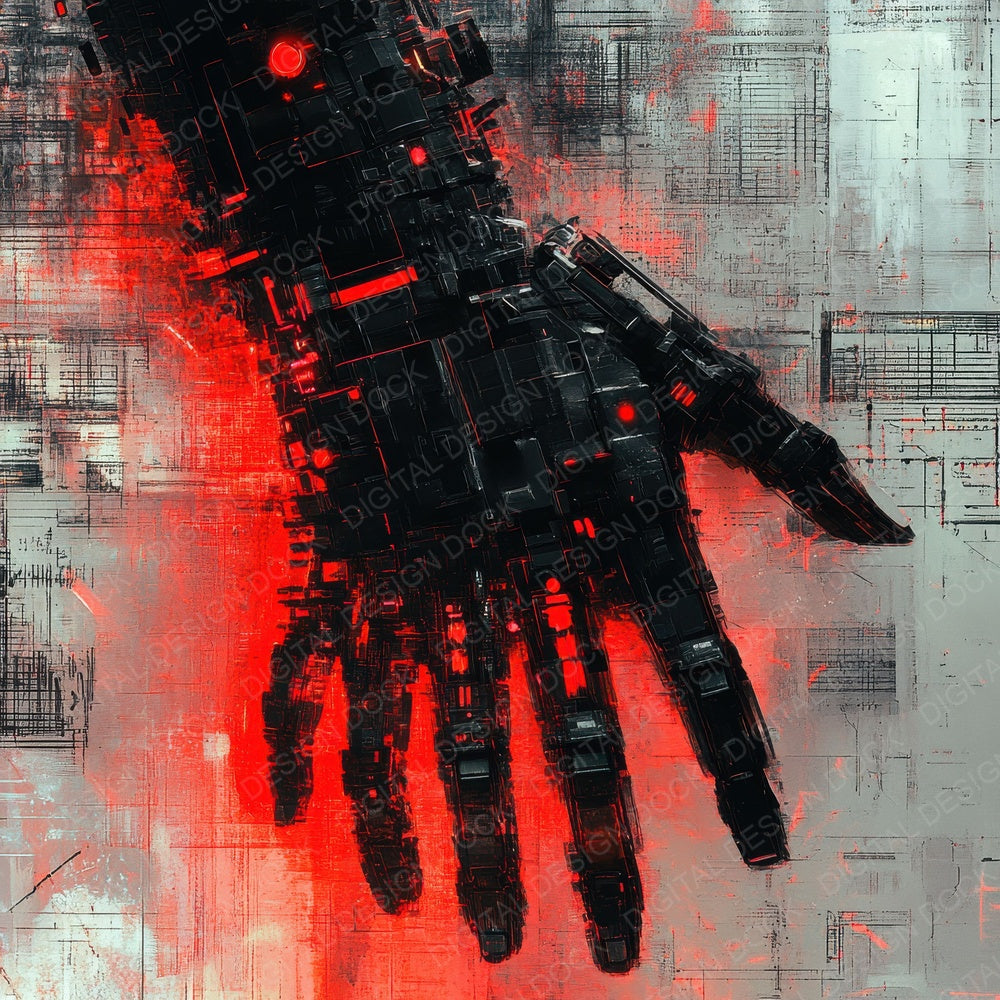 Robot Hand Fracture Digital Paper Pack (DDD003247)