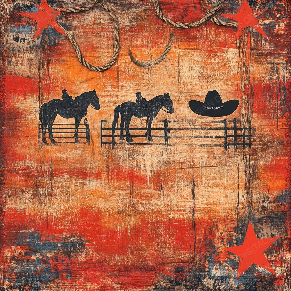 Rodeo Hat Rope Digital Paper Pack (DDD003249)