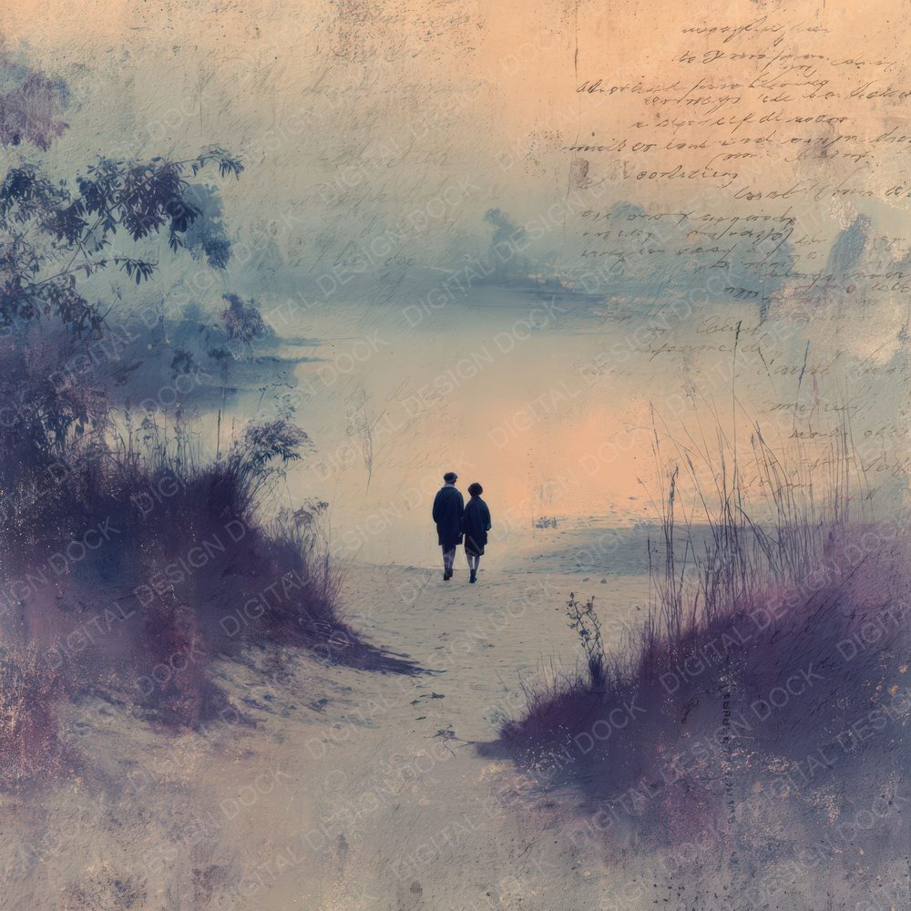 Romantic Moment Hand In Hand Digital Paper Pack (DDD007822)