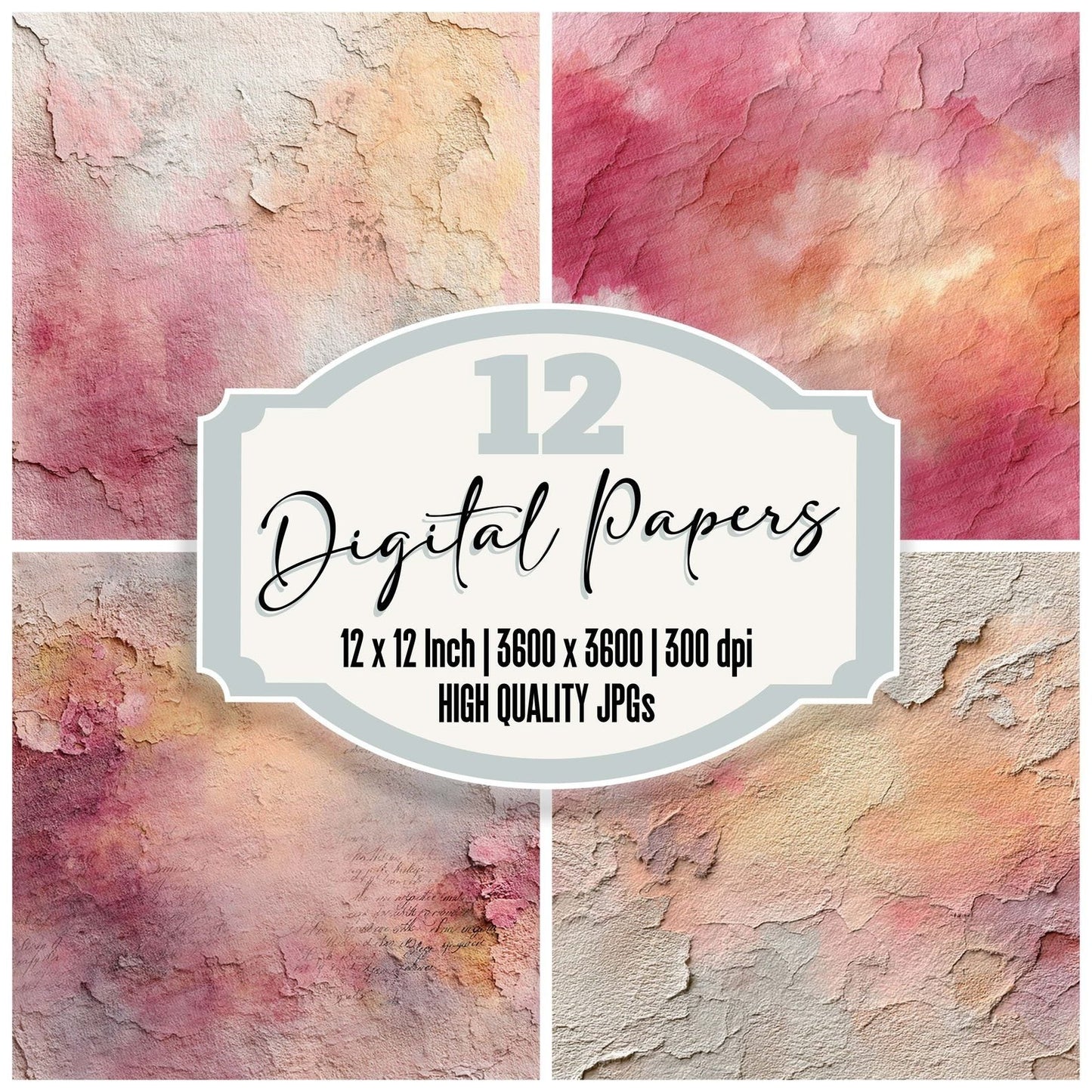 Rose Apricot Fade Digital Paper Pack (DDD003256)