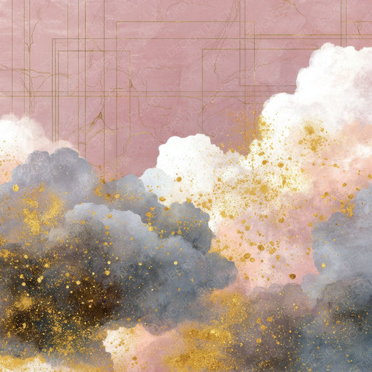 Rose Charcoal Cotton Clouds Digital Paper Pack (DDD003261)