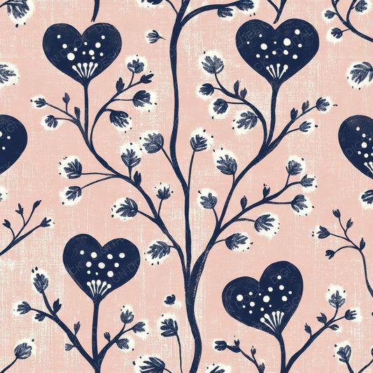 Rose Folk Heart Digital Paper Pack (DDD003263)