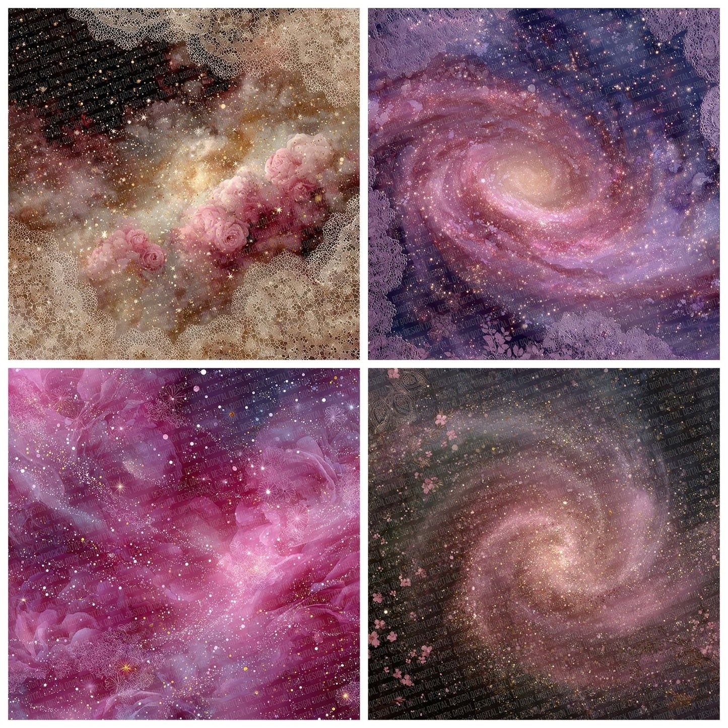 Rose Galaxy Lace Digital Paper Pack (DDD007719)
