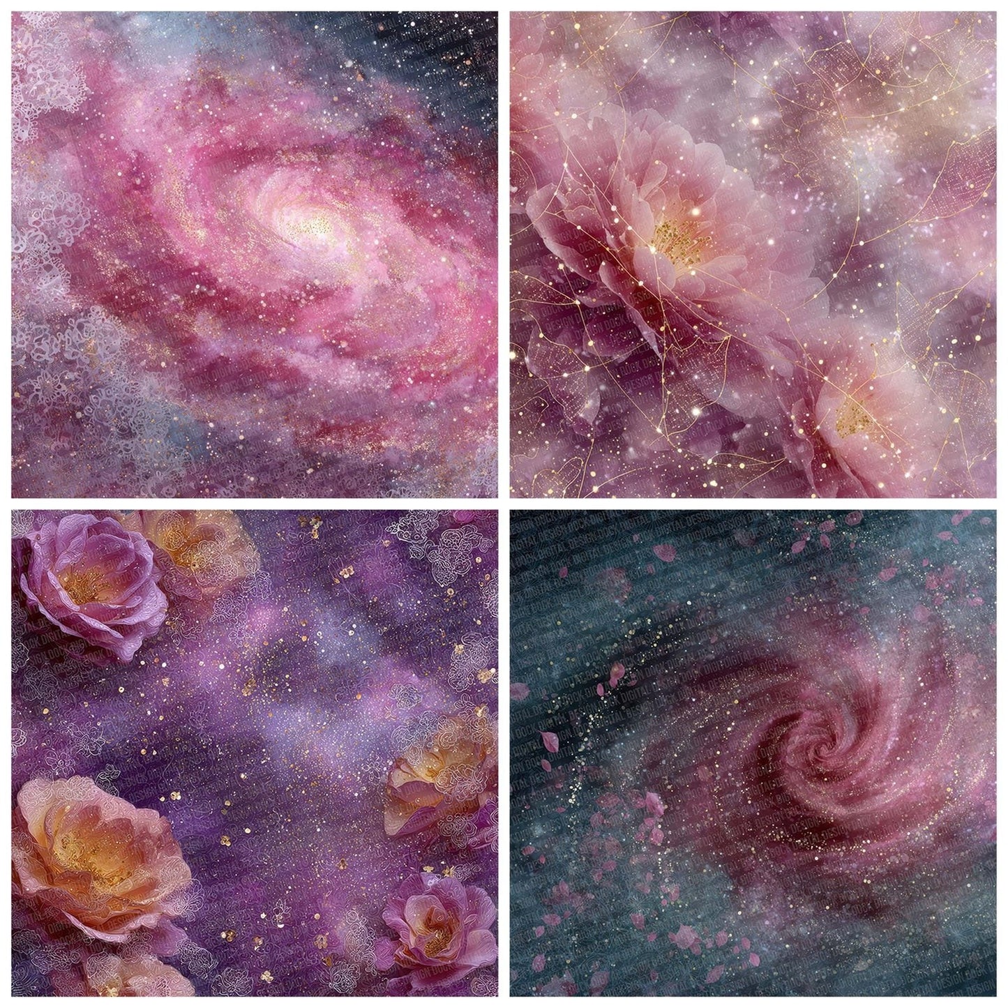 Rose Galaxy Lace Digital Paper Pack (DDD007719)