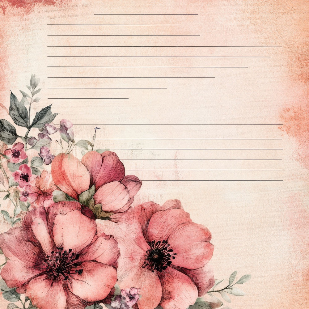 Rose Garden Lined Digital Paper Pack (DDD003264)