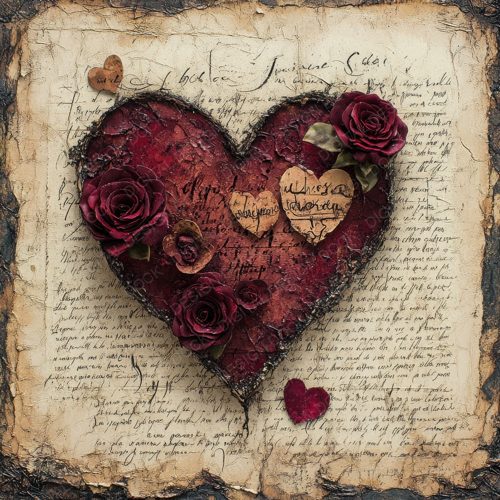 Rose Heart Gothic Red Digital Paper Pack (DDD003268)