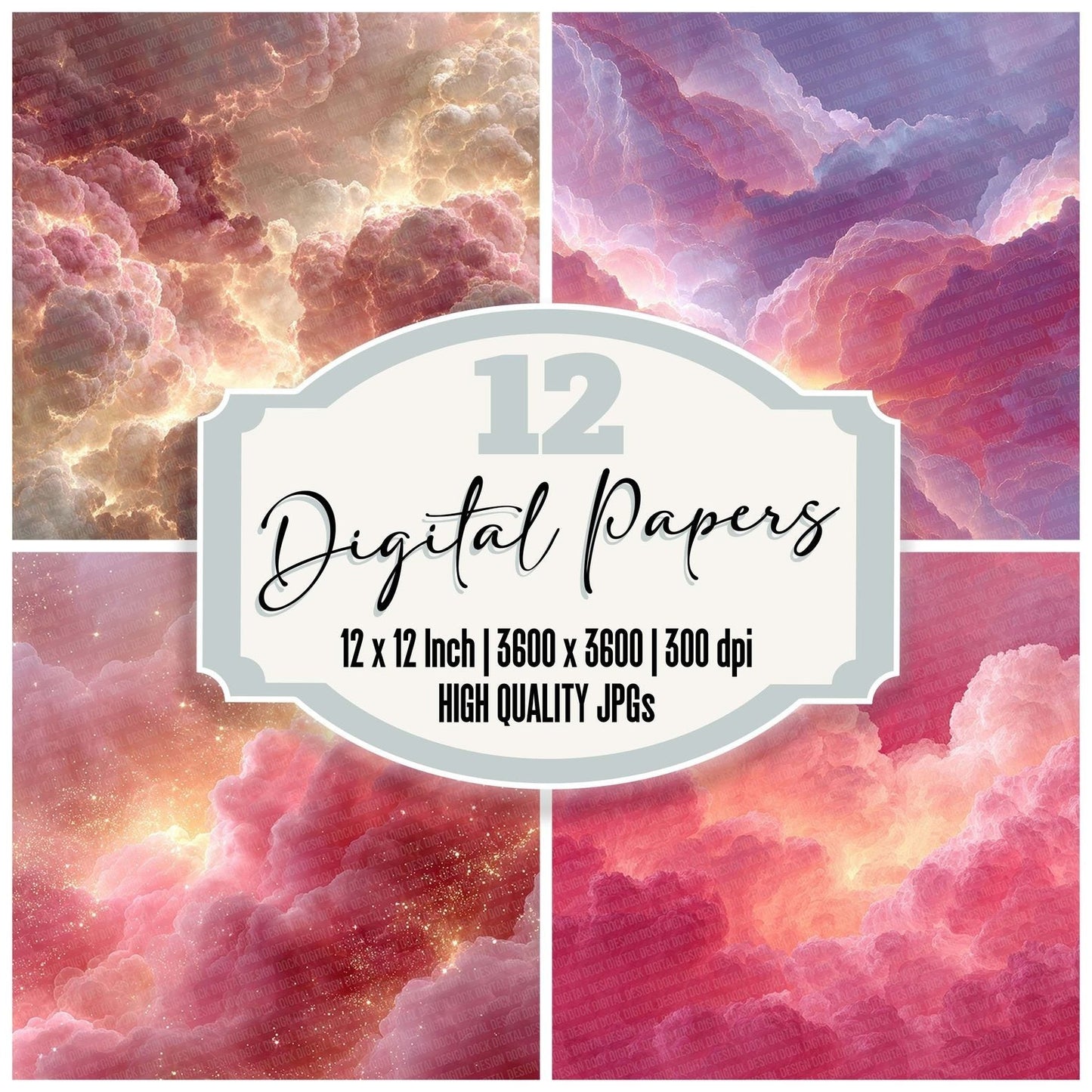 Rose Pastel Abstract Digital Paper Pack (DDD003275)