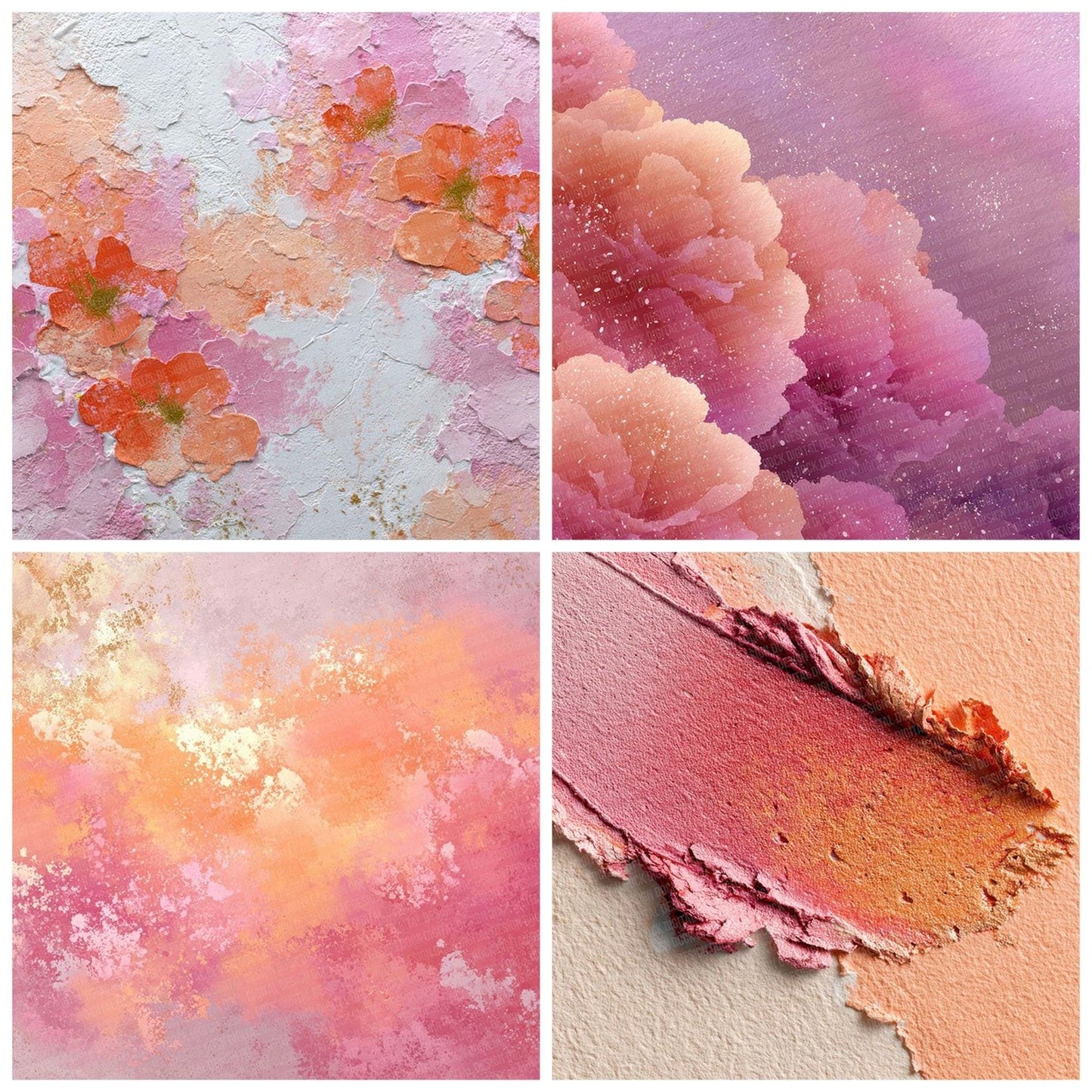 Rose Peach Sorbet Digital Paper Pack (DDD003276)