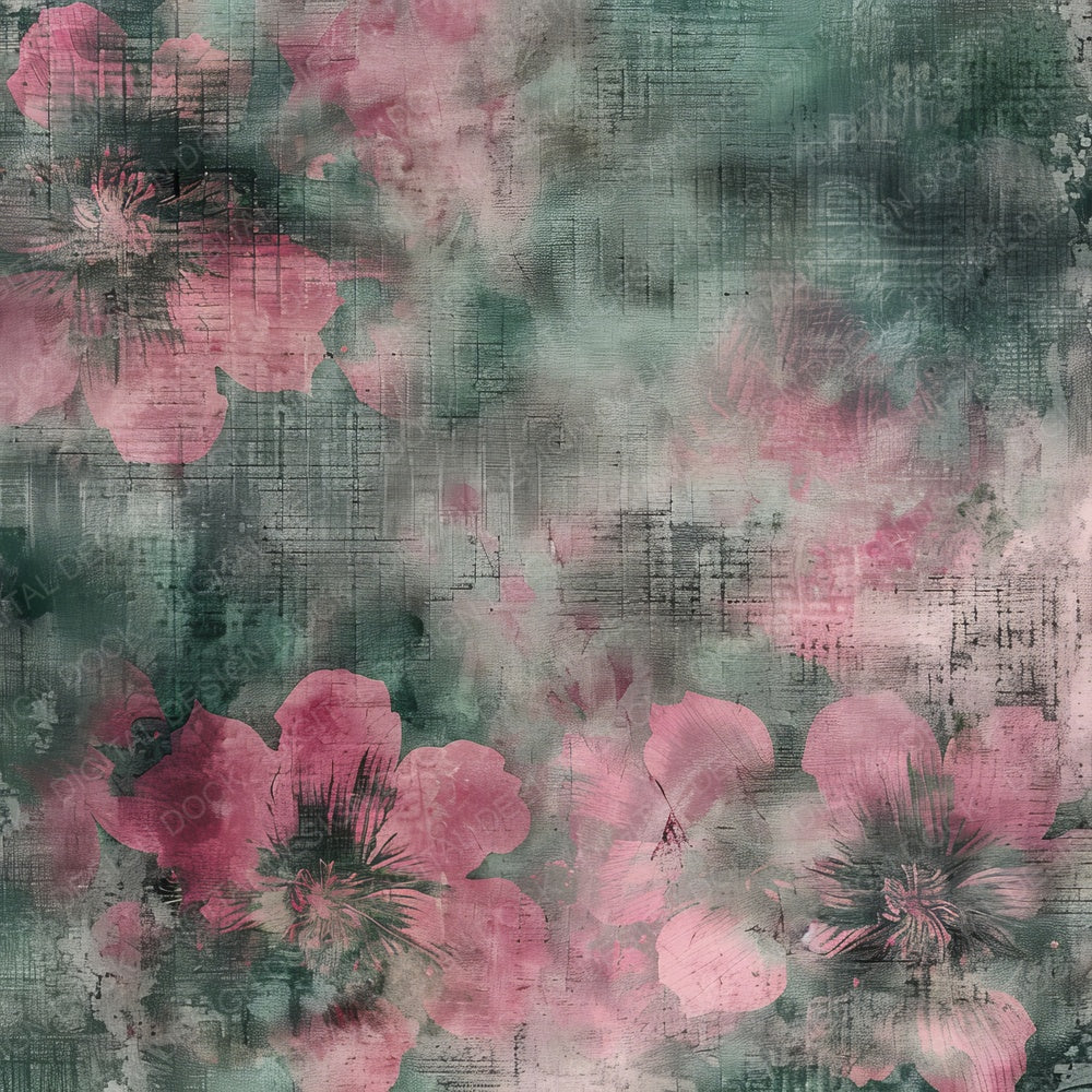 Rose Pink and Emeral Green Houndstooth Pattern Digital Paper Pack (DDD003277)