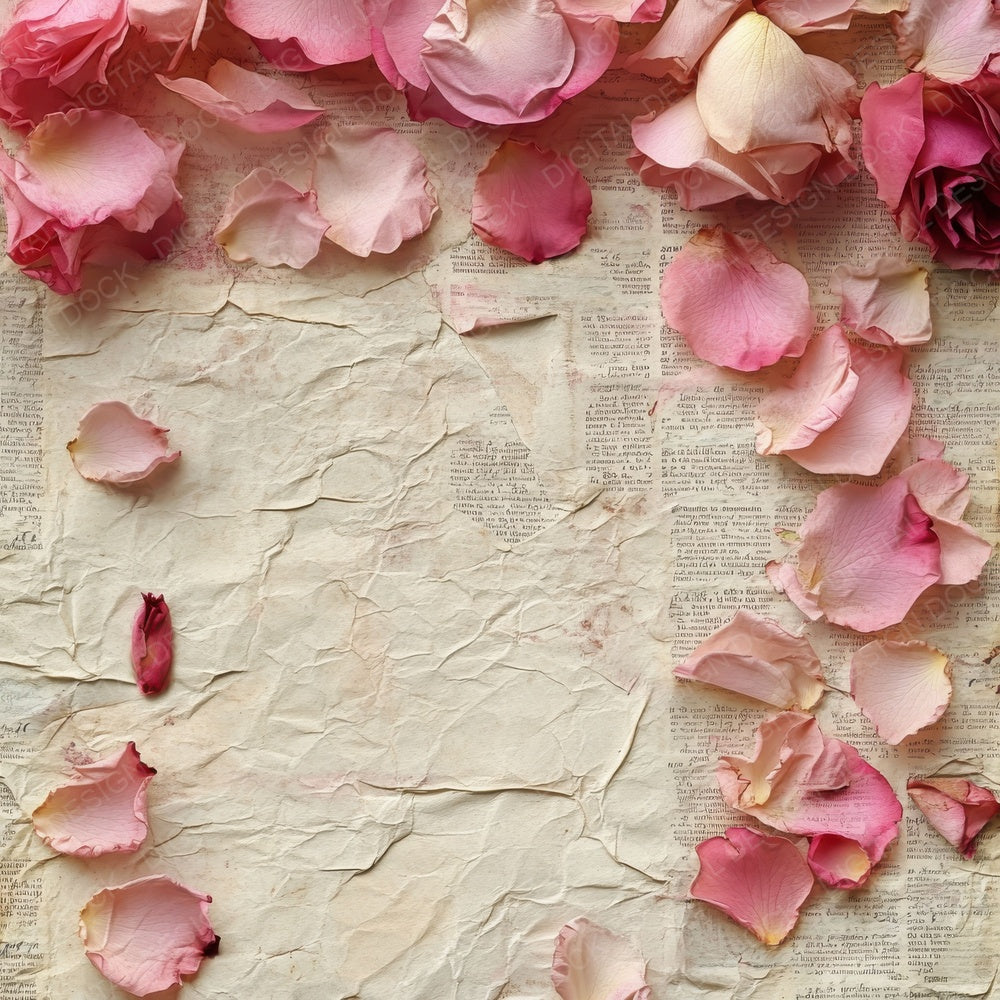 Rose Poem Edge Frame Digital Paper Pack (DDD003278)