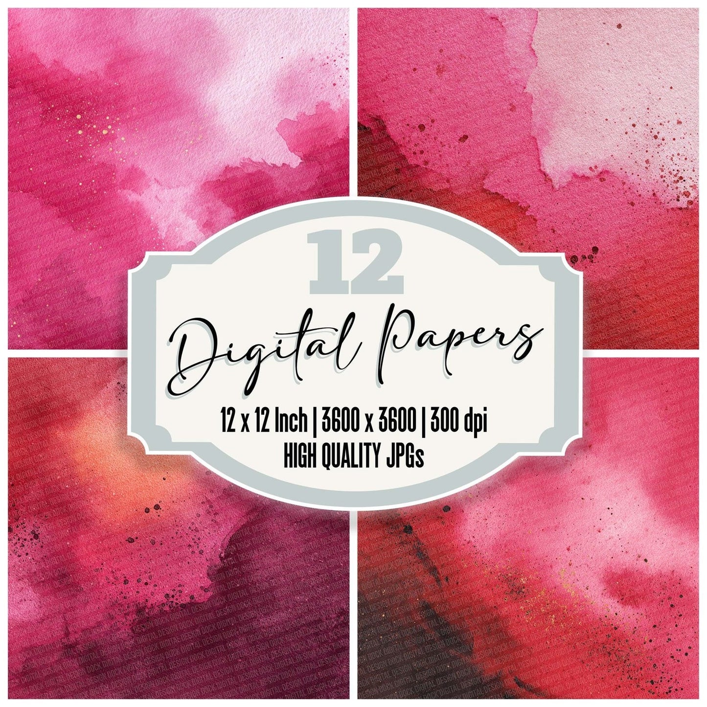 Rose Ruby Vibe Digital Paper Pack (DDD003280)