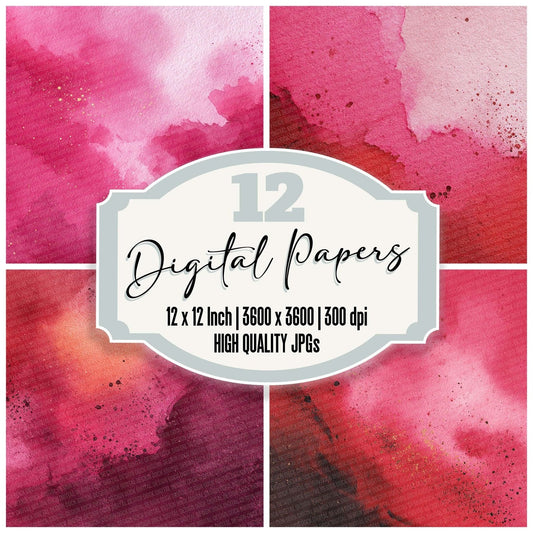 Rose Ruby Vibe Digital Paper Pack (DDD003280)