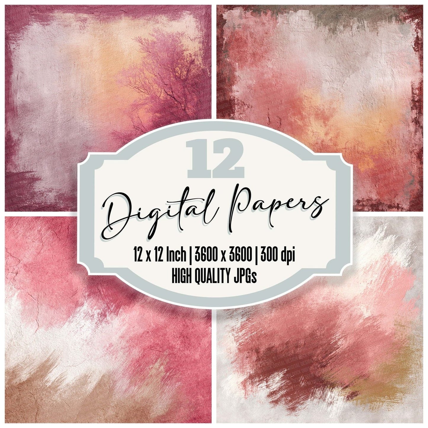 Rose Taupe Bleed Digital Paper Pack (DDD003283)