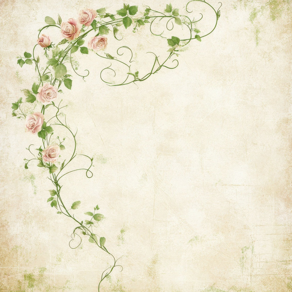 Rose Vine Heart Digital Paper Pack (DDD003284)