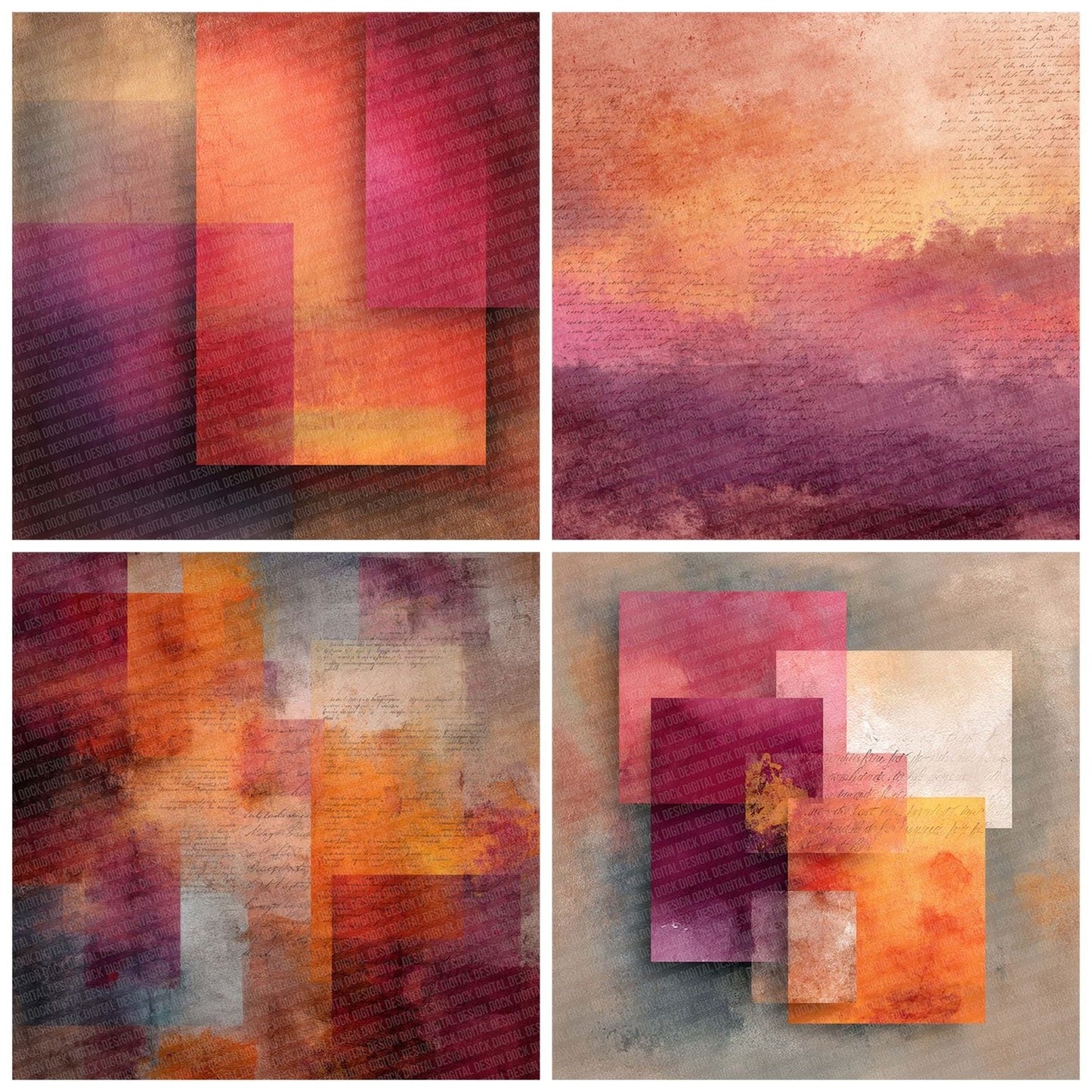 Rothko Field Art Layers Script Digital Paper Pack (DDD003288)