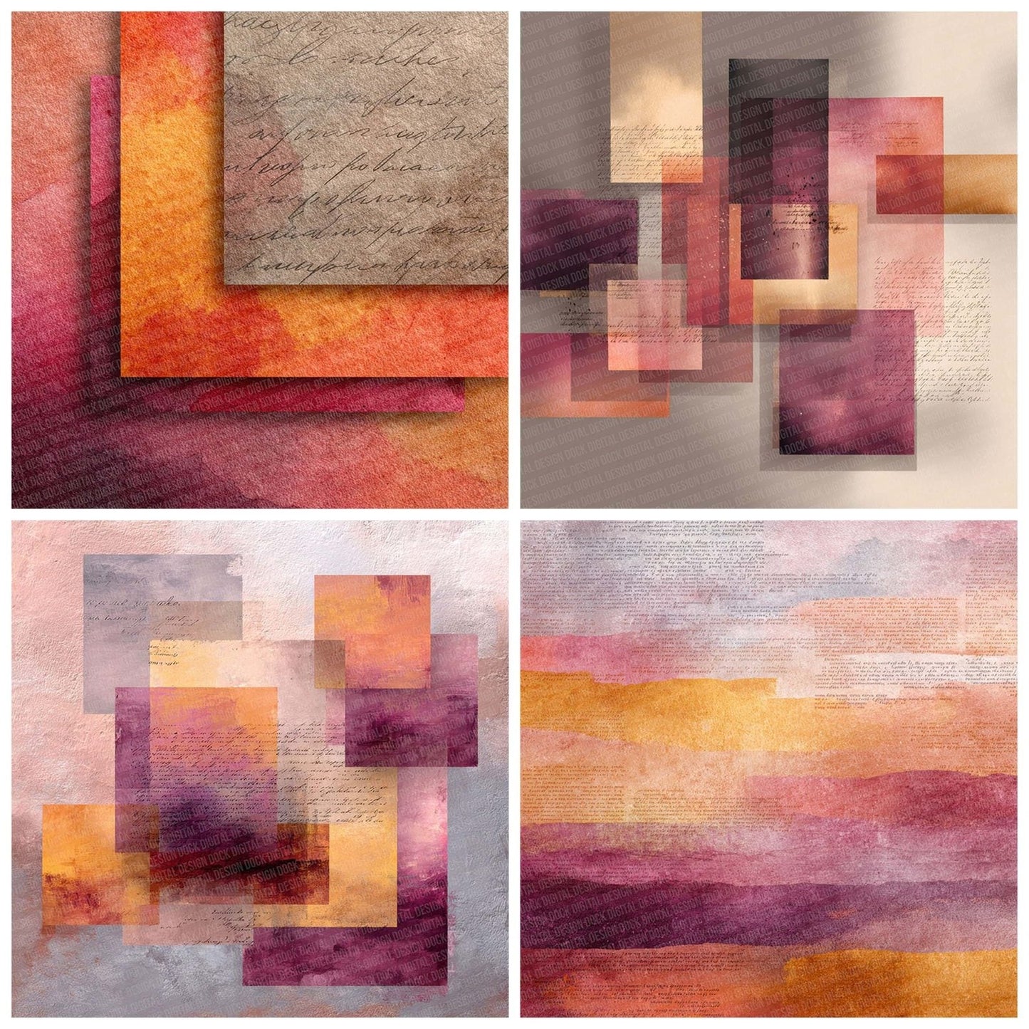 Rothko Field Art Layers Script Digital Paper Pack (DDD003288)