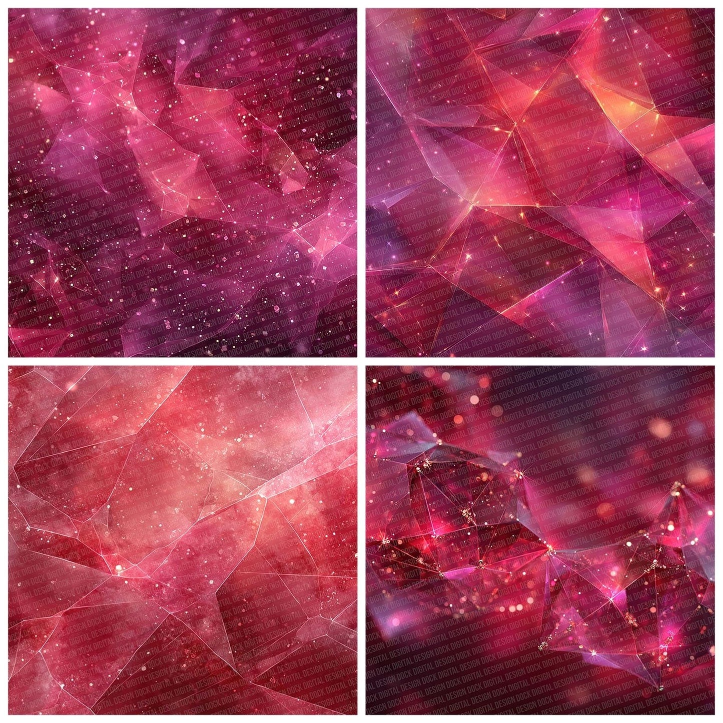 Ruby Fracture Abstract Digital Paper Pack (DDD003294)