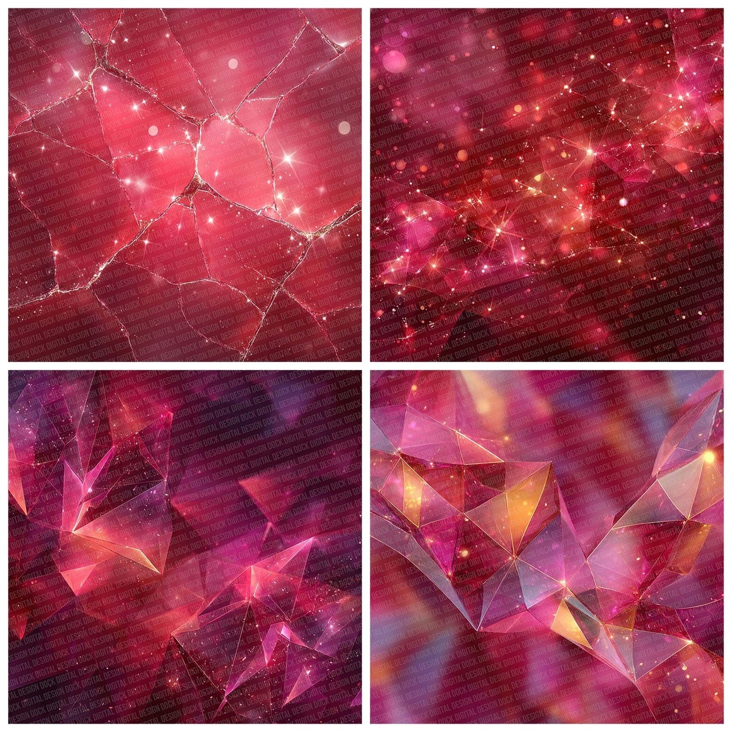Ruby Fracture Abstract Digital Paper Pack (DDD003294)
