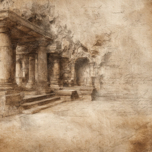 Ruins Archaeology Notes Wash Digital Paper Pack (DDD003298)