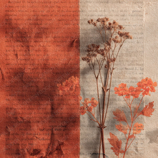 Rust Biro Petal Digital Paper Pack (DDD003303)