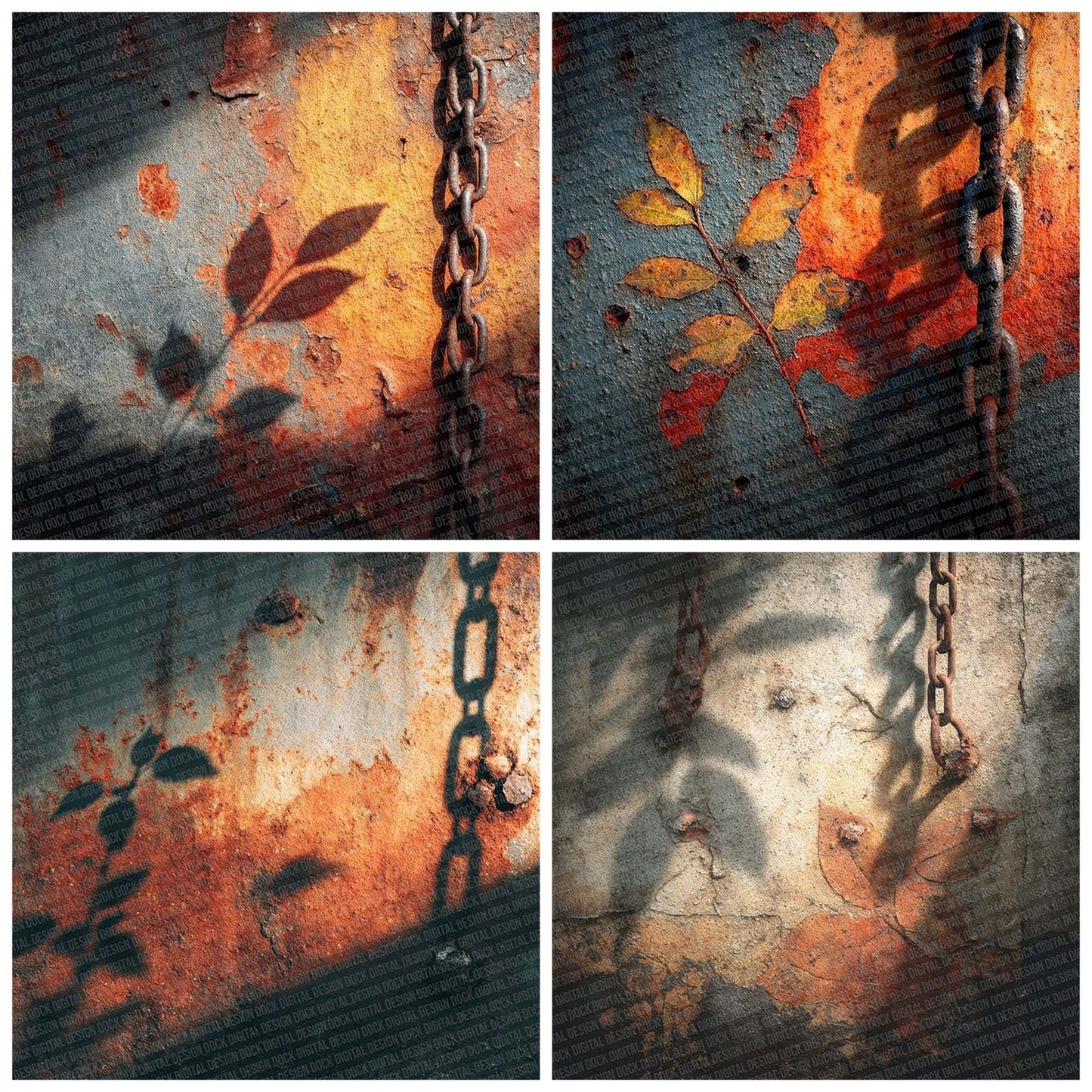 Rust Chain Gothic Digital Paper Pack (DDD003304)