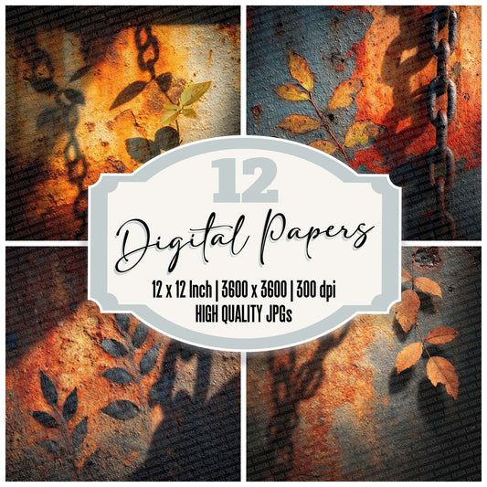 Rust Chain Gothic Digital Paper Pack (DDD003304)