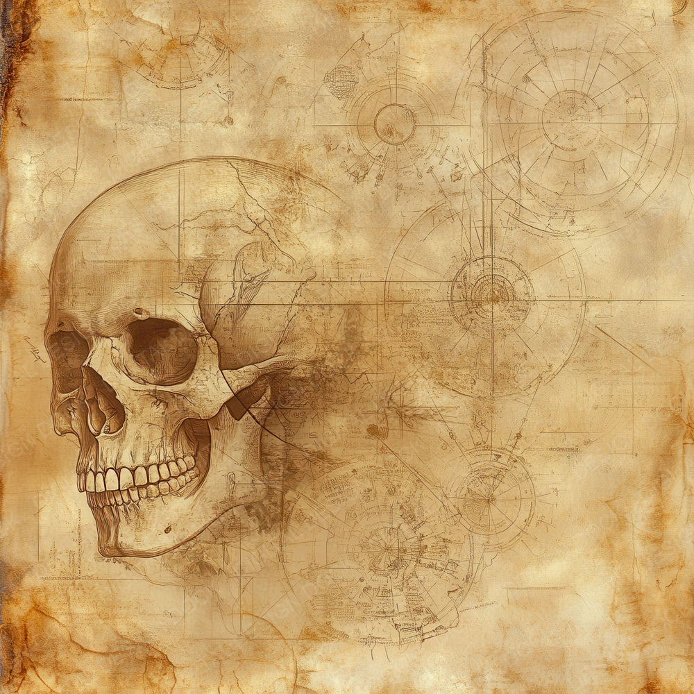 Rust Diagram Skull Digital Paper Pack (DDD003306)