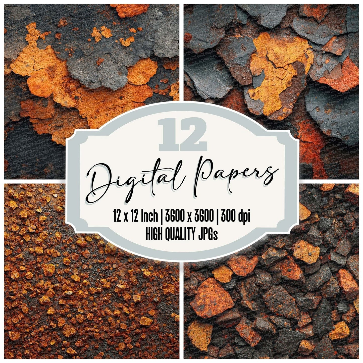 Rust Flake Texture Digital Paper Pack (DDD003307)
