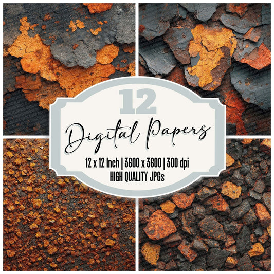 Rust Flake Texture Digital Paper Pack (DDD003307)