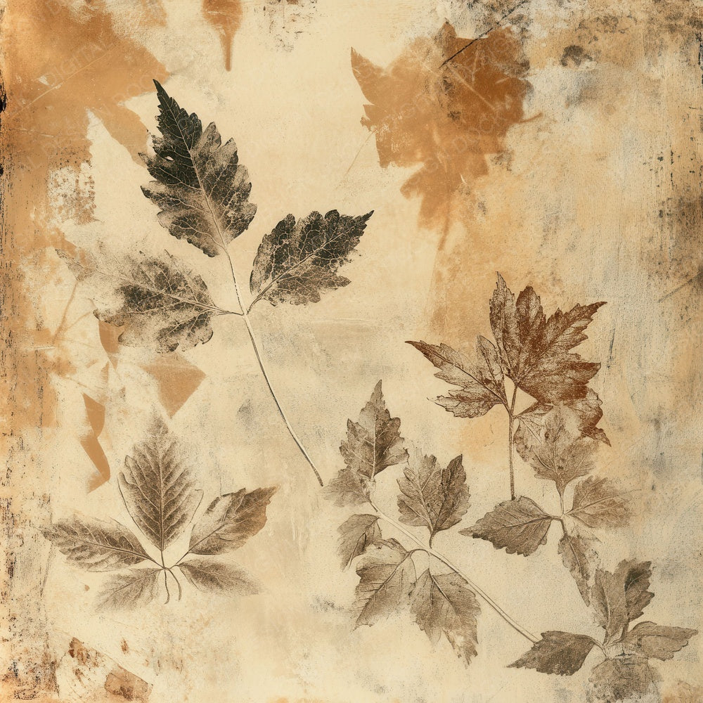 Rust Stained Botanicals Background Digital Paper Pack (DDD003311)
