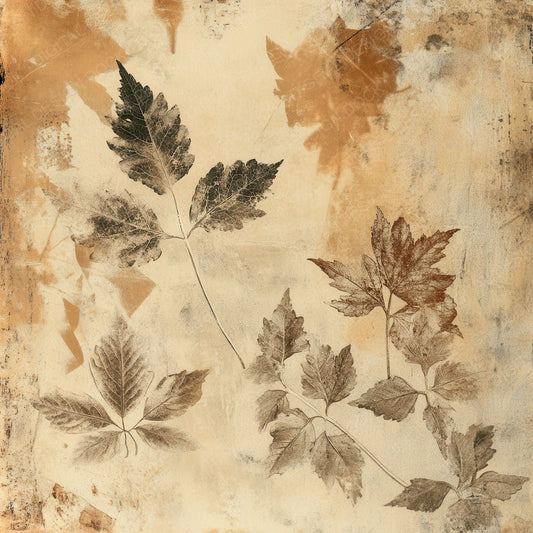 Rust Stained Botanicals Background Digital Paper Pack (DDD003311)